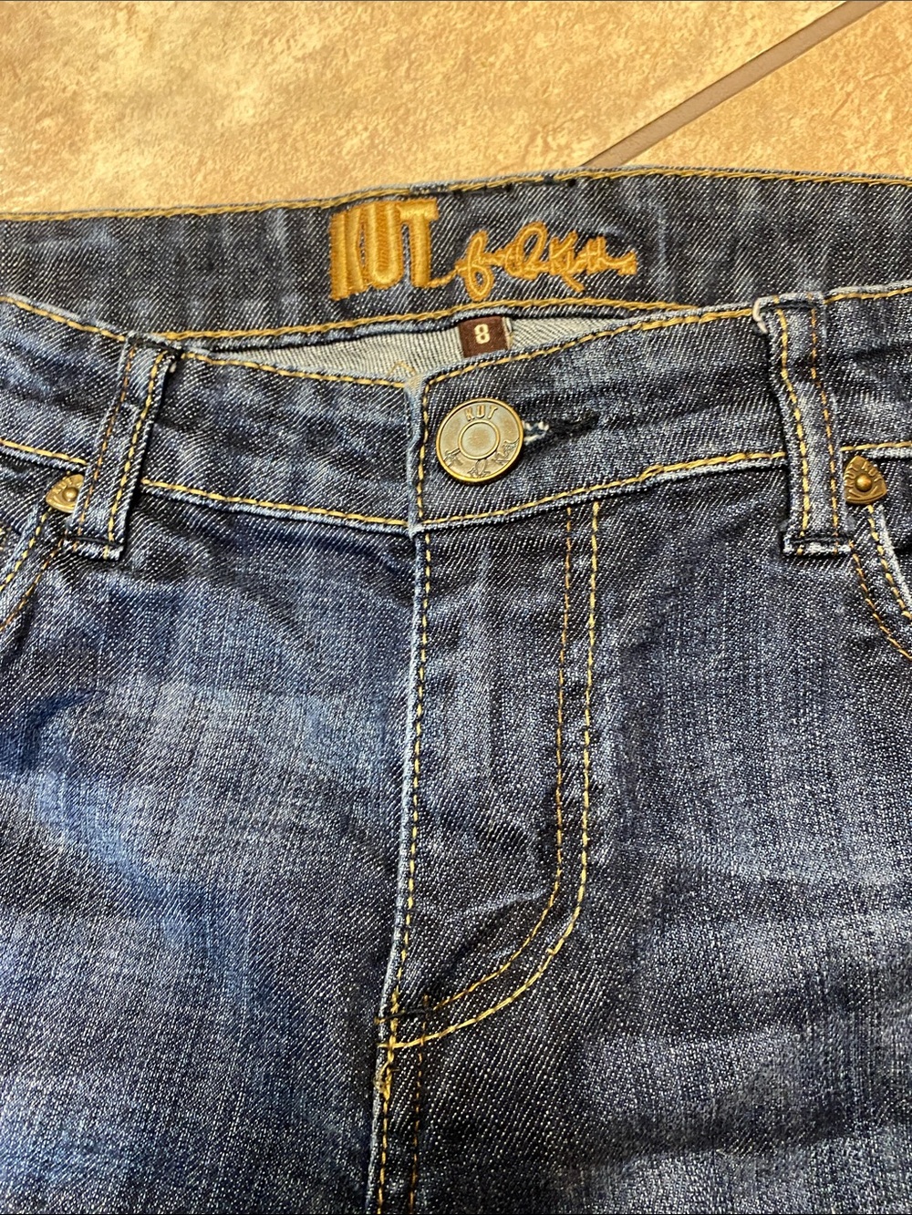 Kut From the Kloth Bootcut Jeans Dark Blue with Whiskering-8 - Picture 2 of 14